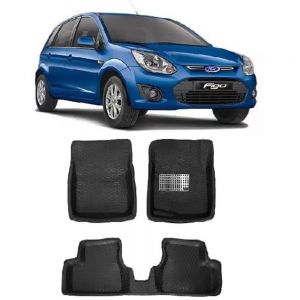 4.5D Car Floor Foot Tray Mats for Figo Old  - Black